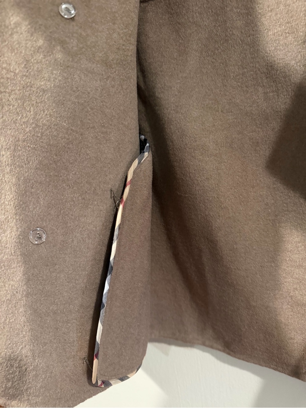 New with Tags Women’s Double-Breasted Wool Cropped Coat in Taupe - Medium/Large - Picture 11 of 12